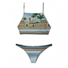 Biquini Alto Giro Poliéster Sensitive Halter Top - Adulto