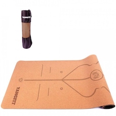 Tapete de Yoga com Bolsa Yangfit em Cortiça Natural - 183 x 66 x 0,5 cm