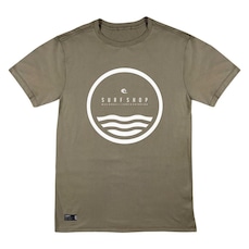 Camiseta Web Surf Shop Brasil Circle Light Khaki - Masculina
