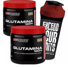 Kit 2x Glutamina Bodybuilders - 500g + Coqueteleira