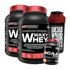 Kit 2x Waxy Whey Bodybuilders - 900g + BCAA 100g + Coqueteleira