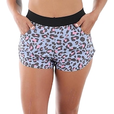 Short Evvo Blue Cheetah Cross Running Fitness - Feminino