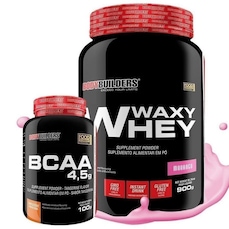 Kit Bodybuilders Whey Protein Morango - 900g + BCAA - 100g