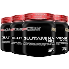 Kit Glutamina 100% Bodybuilders - 4 potes - 300g