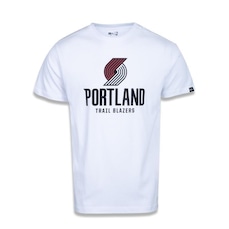 Camiseta New Era Plus Size Regular Manga Curta Portland Trail Blazers Logo - Masculino