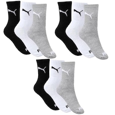 Meia Puma Esportiva Cano Médio - Feminina - 9 Pares