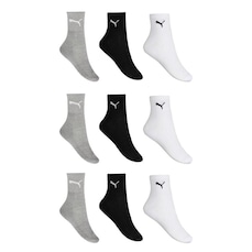 Kit Meias Puma Esportiva Cano Médio - 9 Pares - Masculino