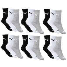 Meia Puma Esportiva Cano Médio - Feminina - 18 Pares