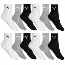 Meia Puma Esportiva Cano Médio - Masculina - 12 Pares