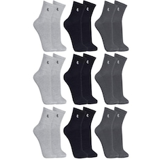 Kit de Meias Lupo Cano Médio Kit com 9 Pares - Masculina