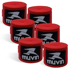 Kit de Artes Marciais: 3 Pares de Bandagem Elástica 5m Muvin + Atadura Protetora