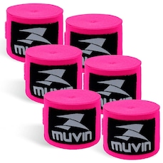 Kit de Artes Marciais: 3 Pares de Bandagem Elástica 5m Muvin + Atadura Protetora