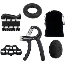 Kit Fortalecedor de Mão Yangfit: Hand Grip + Mola para Dedos + Exercitador de Silicone + Anel para Reabilitação + Bola Terapia + Bolsa
