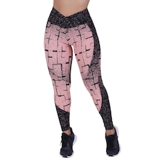 Calça Legging Fitness Orbis Fitness Recortes Degrade Cós Transpassado - Feminina