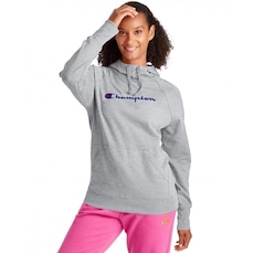 Blusão de Moletom Champion com Capuz Canguru Graphic Script Logo - Feminino