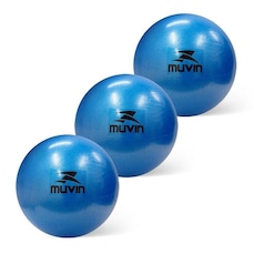 Kit de Bola de Pilates Overball Muvin - 25cm Soft Gym com Bico para Inflar - 3 unidades