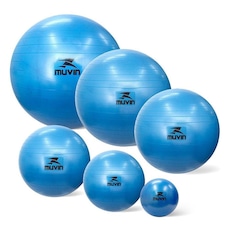 Kit de Bolas de Pilates Muvin Antiestouro com Bomba com Bomba - 45cm, 55cm, 65cm, 75cm, 85cm e Overball 25cm