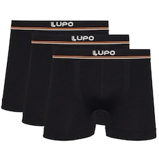 Kit de Cuecas Boxer Lupo Microfibra sem Costura - Adulto - 3 Unidades