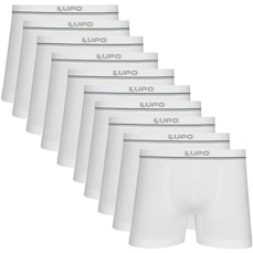Kit de Cuecas Boxer Lupo Microfibra sem Costura - Adulto - 10 Unidades