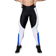 Calça Legging AVA Fitness Wear Poliamida Brilhosa Com Recorte - Feminina