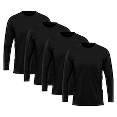 Kit de Camiseta Manga Longa Rony Versátil Térmica Segunda Pele Proteção Solar Uv 50+ - 4 Unidades - Masculina