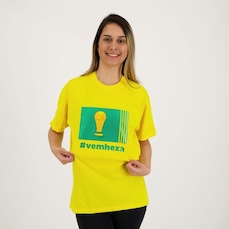 Camiseta Futfanatics Brasil Vem Hexa - Masculina