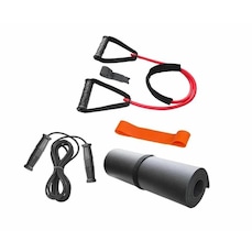 Kit de Treino Funcional Athletic Corda de Pular + Mini Band + Elástico Extensor + Tapete de Yoga