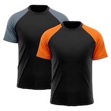 Camiseta Whats Wear Raglan Dry Fit com Proteção Solar UV - Masculina - 2 Unds