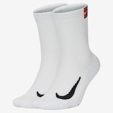 Kit de Meias Cano Médio NikeCourt Multiplier Cushioned - Adulto - 2 Pares