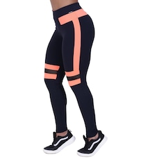 Calça Legging Orbis Fitness Polimiada Recortes Tela e Neon - Feminina