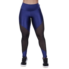 Calça Legging Orbis Fitness Cirrê 3D Recortes Tela Cós Alto - Feminina