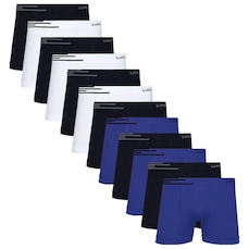 Kit Cuecas Boxer Lupo Microfibra Sem Costura - 12 Unidades - Adulto