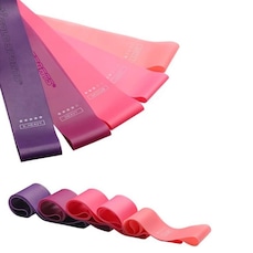 Kit de Faixas Elásticas Gold Sports Female - Tensões, Super Leve, Leve, Média, Forte e Super Forte mais uma Sacola para Transporte
