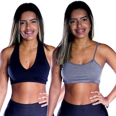 Kit de Top Nadador com Bojo Suplex Alcinha Fitness - 2 unidades - Feminino