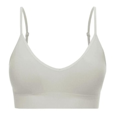 Top Fitness She Triângulo Microfibra sem Costura Canelado - Feminino