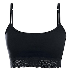 Top Fitness She Alças Cotton Orgânico Rendado - Feminino