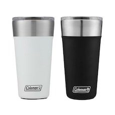 Kit de Copos Térmico Coleman com Tampa - 600ml - 2 Unds Branco/Preto