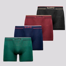 Kit Cueca Boxer Lupo Microfibra Sem Costura Sortidas - 4 unidades - Masculina