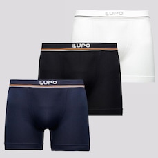 Kit Cueca Boxer Lupo Microfibra Seamless Sortidas - 3 unidades - Masculina