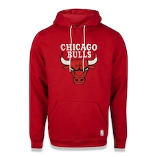 Blusão De Moletom Com Capuz Canguru Chicago Bulls NBA Feltro Logo - Masculino