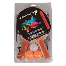 Kit Tênis de Mesa Gold Sports Advance : 2 Raquetes + 3 Bolas + Rede +Suporte