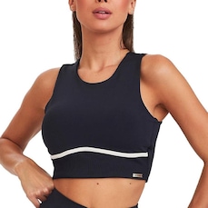 Top Fitness com Bojo Caju Brasil Cropped Bicolo - Feminino