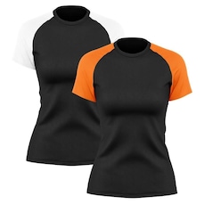 Camiseta Whats Wear Raglan com Proteção Solar UV - 2 unidades - Feminina