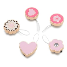 Kit Jibbitz Crocs para Tira da Sandália Rosa Elevados - 5 Unidades