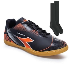 Chuteira Futsal Diadora Squadra + Par De Meião - Adulto