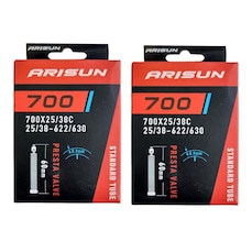 Par Câmara de Ar 700 X 25/38 Bike Arisun Bico Fino 60 Mm