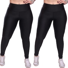 Kit Calças Legging Dellas Fit Trilobal Cirre Proteção Uv Academia Treino - 2 Unidades - Feminina