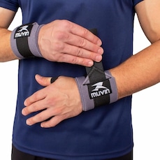 Kit Cinturão de Musculação e Munhequeira Elástica Curta Muvin