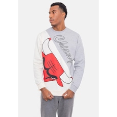 Blusão De Moletom NBA Wordmark Chicago Bulls Cinza Mescla - Masculina