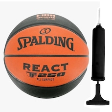 Bola de Basquete Spalding React Tf-250 Fiba + Bomba de Ar
